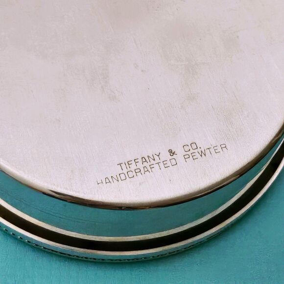 Vintage Tiffany & Co. Rabbit Engaved Silver Tone Handcrafted Pewter Jewelry Box - Picture 6 of 7